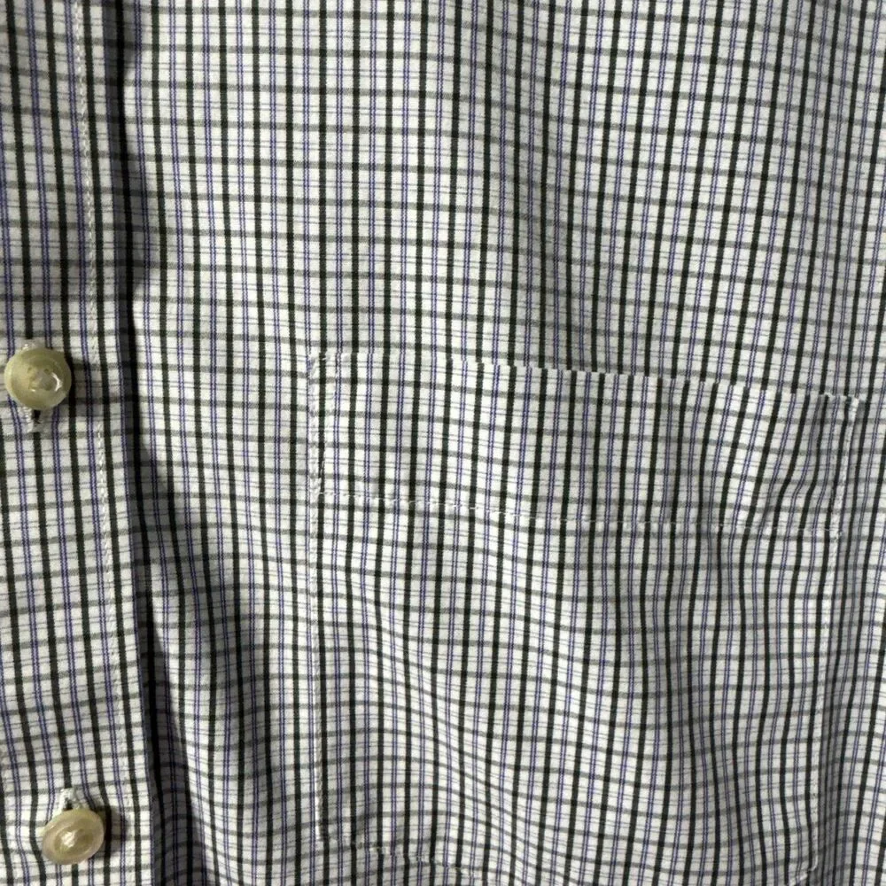 Men's J.Crew Button Up Shirt Classic 2Ply Cotton Check 16- 16.5 Large Men’s